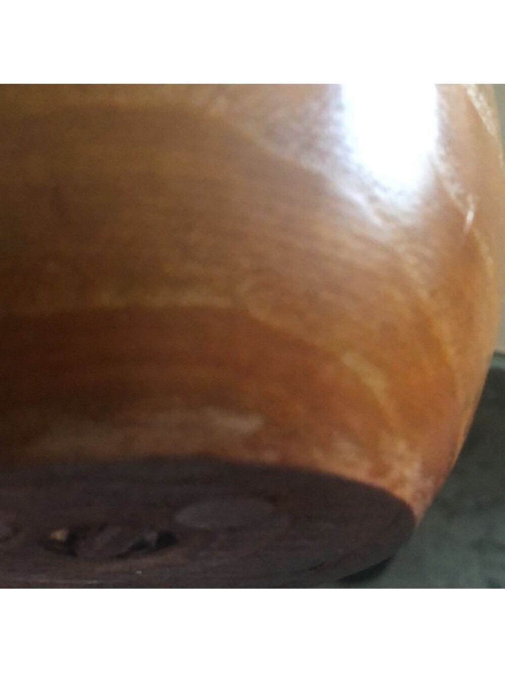 Turned wood vase. Wood grain natural warm brown vintage MCM minimalist rustic - Picture 9 of 10